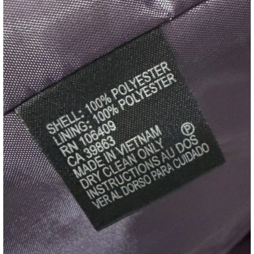 Tahari Arthur S Levine Purple‎ Blazer Women 10P Petite Ruffle Open Front